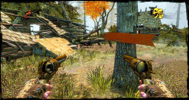 The red sign and the way into the house - Episode 9 - Bounty Hunter is Still My Name - Walkthrough - Call of Juarez: Gunslinger - Game Guide and Walkthrough