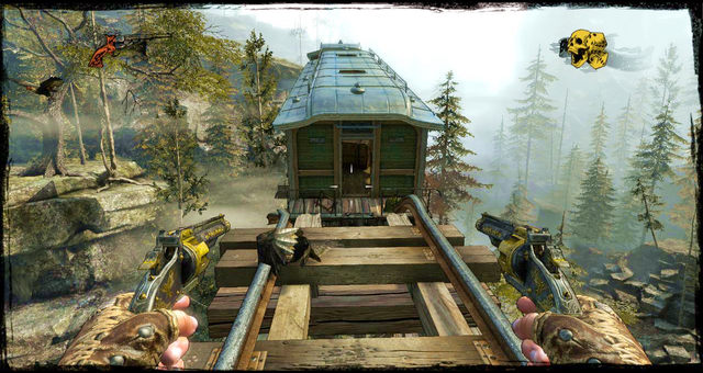 The jump into the hanging cart - Episode 10 - Not So Great Train Robbery - Walkthrough - Call of Juarez: Gunslinger - Game Guide and Walkthrough