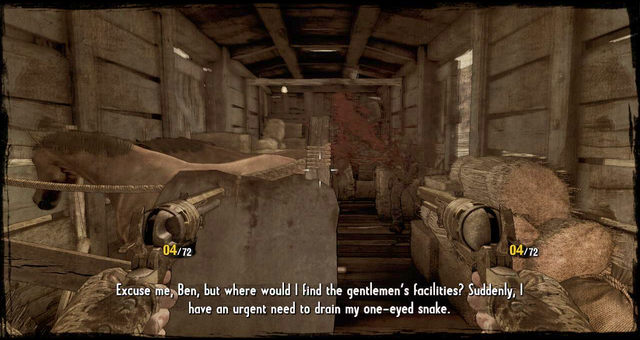 Horse cart; you're going to pass through it around four times - Episode 12 - Death Rides a Steel Stallion - Walkthrough - Call of Juarez: Gunslinger - Game Guide and Walkthrough