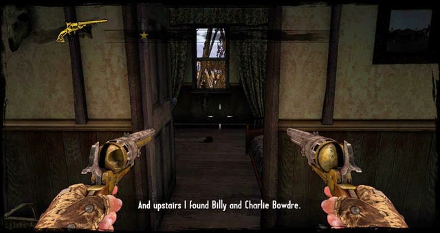 The open room upstairs - Episode 1 - Nuggets of Truth (Secrets) - Call of Juarez: Gunslinger - Game Guide and Walkthrough