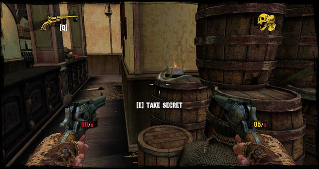 The house on the right after you get on the main street - Episode 2 - Nuggets of Truth (Secrets) - Call of Juarez: Gunslinger - Game Guide and Walkthrough