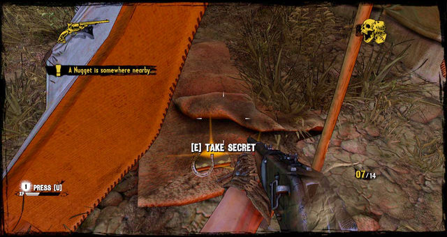 The second tent, up on the rocks - Episode 6 - Nuggets of Truth (Secrets) - Call of Juarez: Gunslinger - Game Guide and Walkthrough