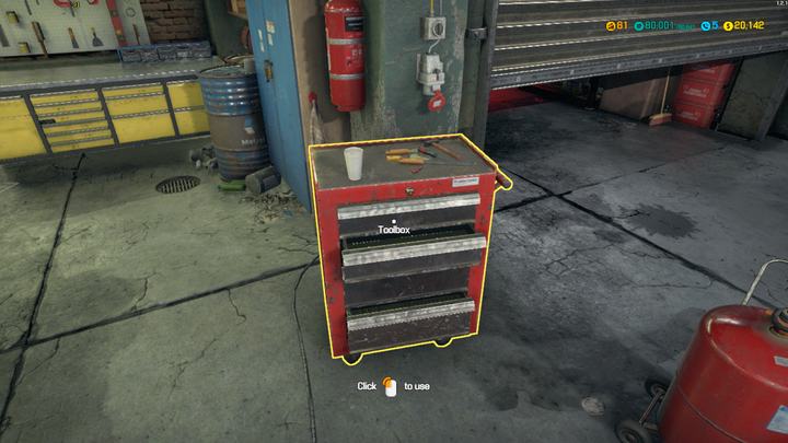 You guessed it - thats a toolbox - Workshop hardware | Car Mechanic Simulator 2018 Guide - Gameplay basics - Car Mechanic Simulator 2018 Game Guide