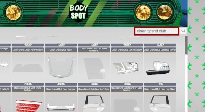 This shop offers body parts - Order 8 - Olsen Grand Club | Car Mechanic Simulator 2018 Walkthrough - Story orders - Car Mechanic Simulator 2018 Game Guide