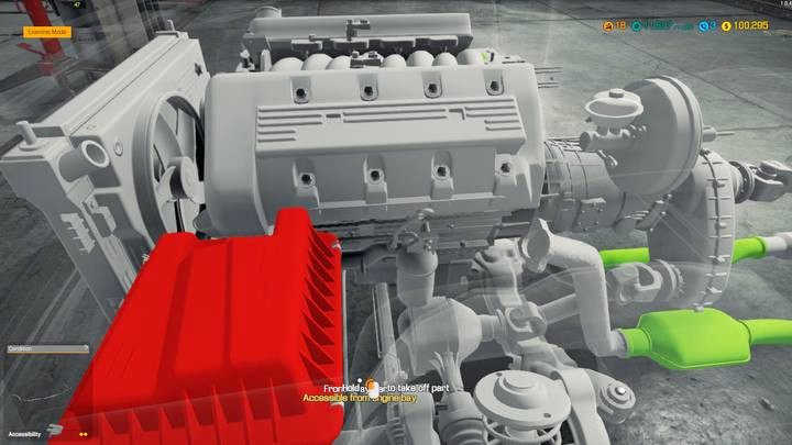 The damaged parts are colored in the examine mode - Advice and tips | Car Mechanic Simulator 2018 Guide - Gameplay basics - Car Mechanic Simulator 2018 Game Guide