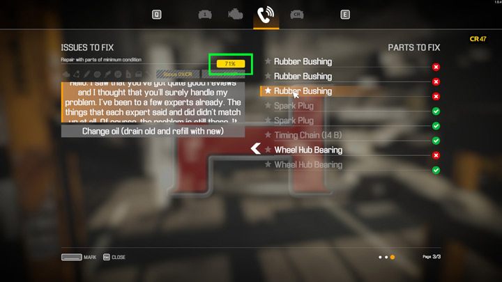 It's worthwhile to check which parts are required to repair the car - Car Mechanic Simulator 2021: Commission types - Basics - Car Mechanic Simulator 2021 Guide