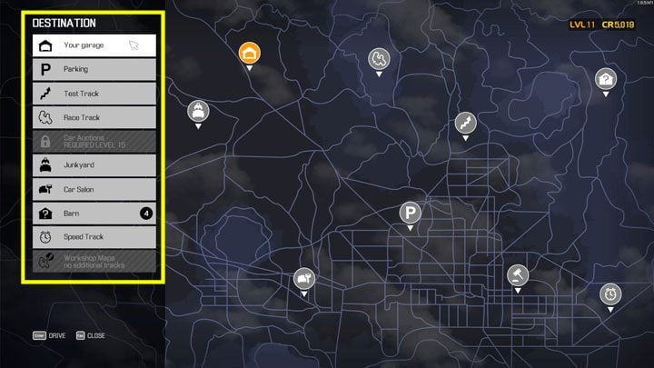 After pulling up the map, simply select a location by clicking the list on the left - Car Mechanic Simulator 2021: Map - Locations - Car Mechanic Simulator 2021 Guide