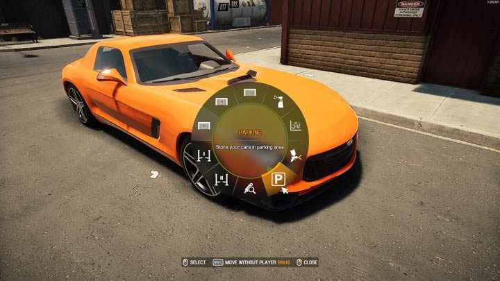 To park your car, select the parking icon from the wheel menu - Car Mechanic Simulator 2021: Parking - Locations - Car Mechanic Simulator 2021 Guide