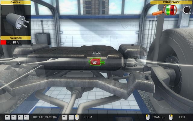 Replacement of the fuel pump and fuel filter requires us to lift the car. - Order 34 - Vulcan Spectre - Orders - Second garage - Car Mechanic Simulator 2014 - Game Guide and Walkthrough