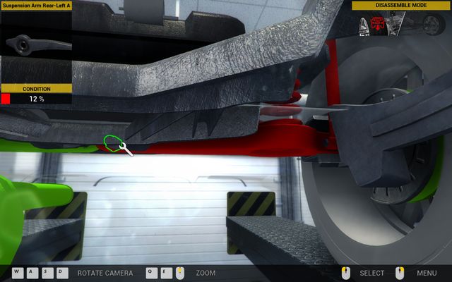 One accidental drive through a hole could bring big troubles with such condition of the suspension arm and the shock absorber. - Order 52 - Sceo LC500 - Orders - Third garage - Car Mechanic Simulator 2014 - Game Guide and Walkthrough