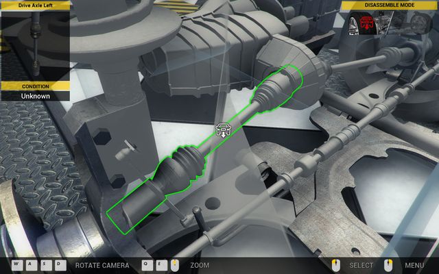 Removing the axles gives you the possibility to disassemble the gearbox. - Order 70 - Aisan Cougar - Orders - Third garage - Car Mechanic Simulator 2014 - Game Guide and Walkthrough