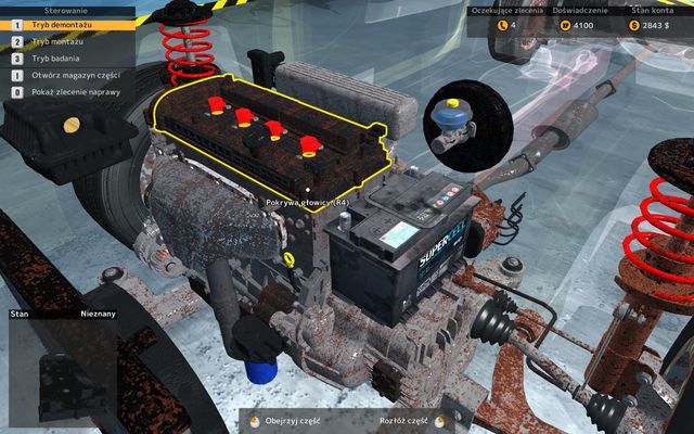 Cover of the ending head seems to be in bad condition... - Manual testing and corrosion - Technical state diagnostics - Car Mechanic Simulator 2015 - Game Guide and Walkthrough