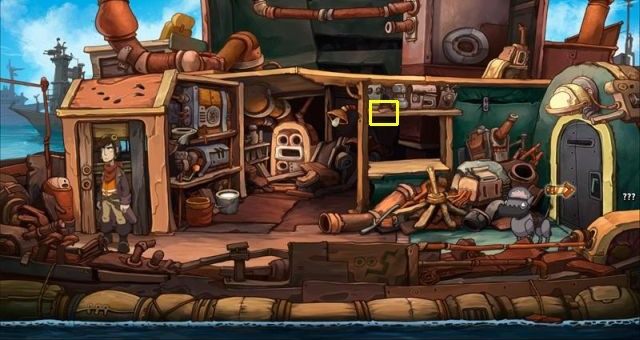 The second fragment is found in Docs workshop, on the upper ledge on your right - Puzzles - secrets and collectibles in Chaos on Deponia - Game Guide - Chaos on Deponia Guide