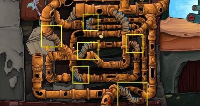 A minigame will appear in which you need to set the pipes in order to gain access to the egg - Fire platypus | Chaos on Deponia Walkthrough - Have words with Goal - Chaos on Deponia Guide