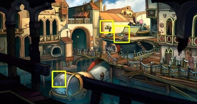 Travel to the tavern and talk with Garlef about rock-paper-scissors tournament - Convince Baby Goal - Win a battle with Garlef - Convince Baby Goal - Chaos on Deponia Guide