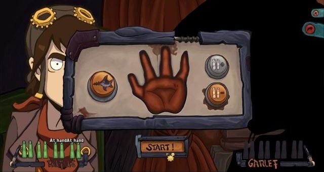 Final move: paper, which is an open palm with all fingers retracted. - Convince Baby Goal - Win a battle with Garlef - Convince Baby Goal - Chaos on Deponia Guide