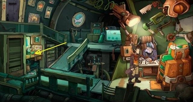 Proceed to Little Venice and enter the gun shop - Convince Spunky Goal - Learn Bozos magic words - Convince Spunky Goal - Chaos on Deponia Guide
