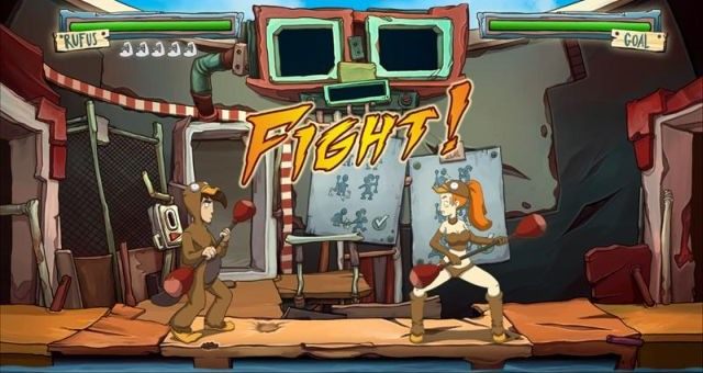 Fight! - Defeat Spunky Goal in a fight - Chaos on Deponia - Convince Spunky Goal - Chaos on Deponia Guide