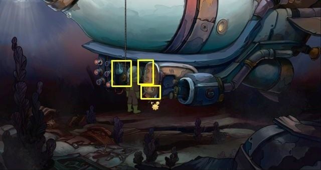 Take the diving suit from the locker on your left - Create Rufus dummy - Chaos on Deponia Walkthrough - Chasing Goal - Chaos on Deponia Guide