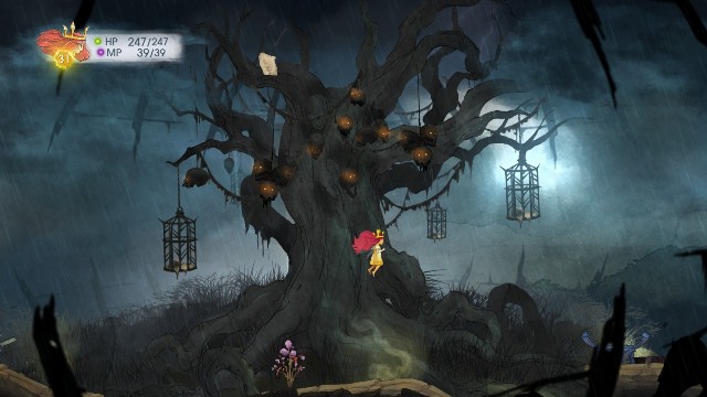 At the top of this location, next to a tree with glowing skulls, there is a message - Chapter 8 | Collectibles - Collectibles - Child of Light Game Guide