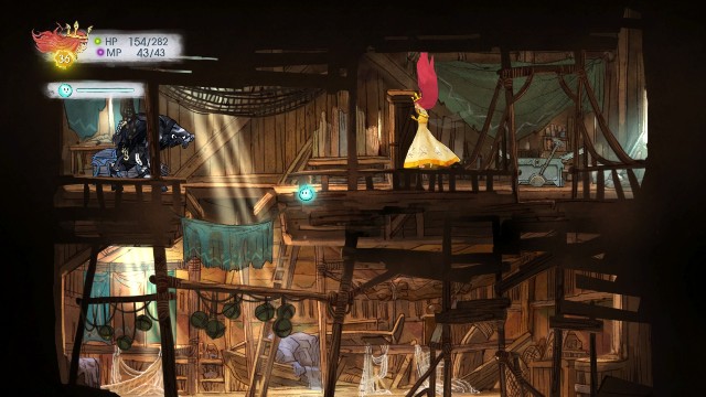 There is Unstoppable Elixir on the right and the Rough Amethyst on the left - Chapter 9 | Collectibles - Collectibles - Child of Light Game Guide