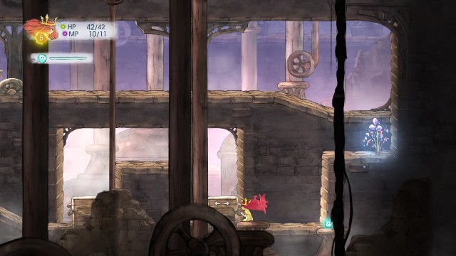 You have to carry it over downstairs and push to the right to be able to continue - Chapter 2 - The Queen of Light | Walkthrough - Walkthrough - Child of Light Game Guide