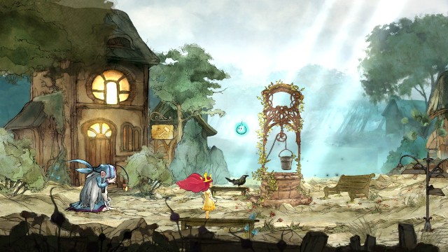 After you have obtained a new party member, you will have to jump into a well - Chapter 4 - The Deep Dark Well | Walkthrough - Walkthrough - Child of Light Game Guide