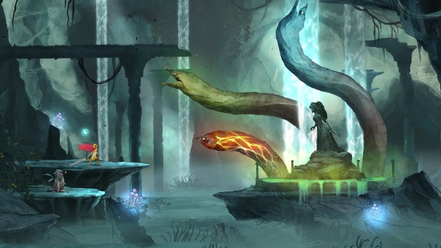 Cross the door to walk into the next location - Chapter 4 - The Deep Dark Well | Walkthrough - Walkthrough - Child of Light Game Guide