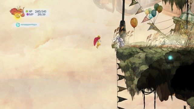 After you fly up to the very top, you will meet Tristis on the right - Chapter 7 - The Duke and the Duchess | Walkthrough - Walkthrough - Child of Light Game Guide