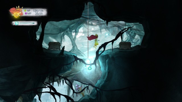 In the chest on the left there is a Rough Ruby, while in the one on the right there is a Quicken Eixir - Chapter 4 | Collectibles - Collectibles - Child of Light Game Guide