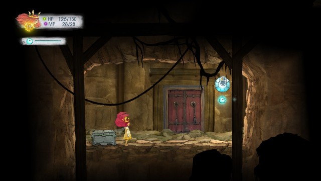 In the chest, there is a Tumbled Emerald, while in the stone - a Rough Sapphire - Chapter 5 | Collectibles - Collectibles - Child of Light Game Guide