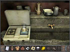 Return to the hotel and go to the kitchenette (to the left of the reception desk; zoom) - Walkthrough - Cairo - Hotel - Cairo - Chronicles of Mystery: The Tree of Life - Game Guide and Walkthrough