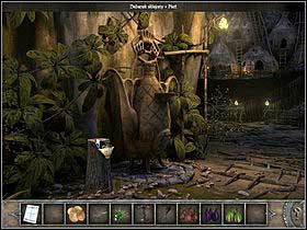Head to the pot (on the right, by the tree stump near the count; zoom) - Walkthrough - Bimini Island - The platform - Part 1 - Bimini island - Chronicles of Mystery: The Tree of Life - Game Guide and Walkthrough