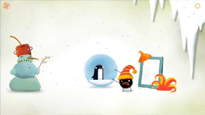 Push the ball with a penguin towards the snowman. - Chuchel - Part 4 | Walkthrough - Walkthrough - Chuchel Game Guide