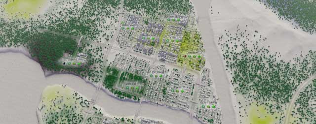 Natural resources available on the city territory are: Woods, Fertile ground, Oil and Mines including coal - Cities Skylines: Natural resource view - Mayor panel - Cities: Skylines Game Guide