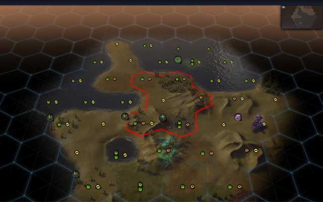 Once you take off and reach the new world, land your ship somewhere in the red area - Tentative beginning - The gameplay - Sid Meiers Civilization: Beyond Earth - Game Guide and Walkthrough