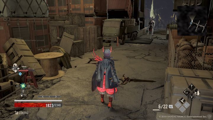 On the left side behind the wooden boxes, theres an opponent - Provisional Government Outskirts | Code Vein Walkthrough - Area K-11 - Code Vein Guide