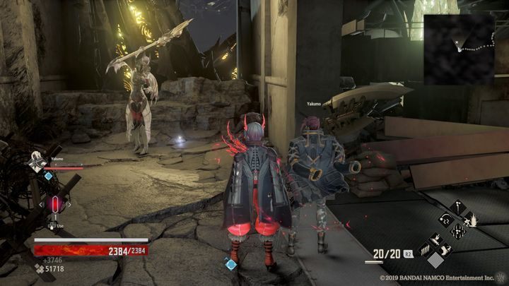On the right side there is an opponent - Provisional Government Outskirts | Code Vein Walkthrough - Area K-11 - Code Vein Guide