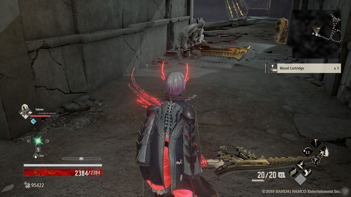 On the left there is an opponent with a two-handed sword, who watches over the Rotten Mistle - Provisional Government Outskirts | Code Vein Walkthrough - Area K-11 - Code Vein Guide