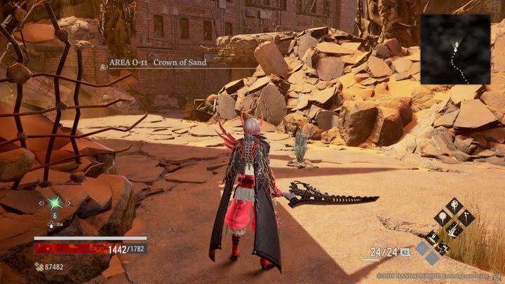 Activate Mistle Crown of Sand after the cutscene has been displayed - Crown of Sand | Code Vein Walkthrough - Area O-11 - Code Vein Guide