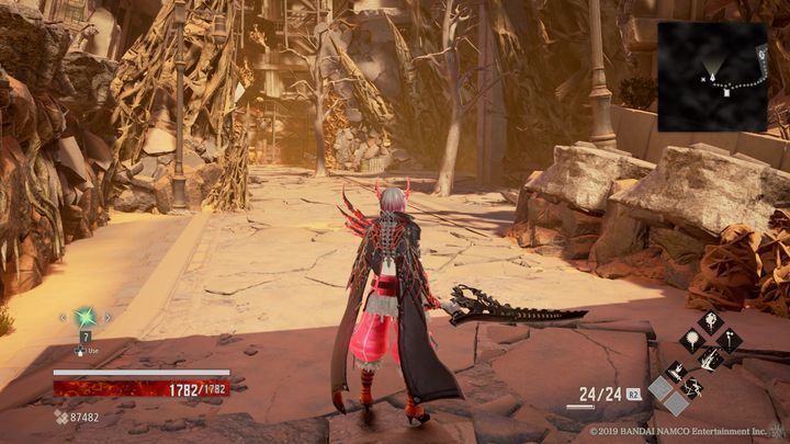 If you continue, there will be a road in front of you, just like on the right, and on the left there is a door behind which you can find Rotten Mistle - Crown of Sand | Code Vein Walkthrough - Area O-11 - Code Vein Guide