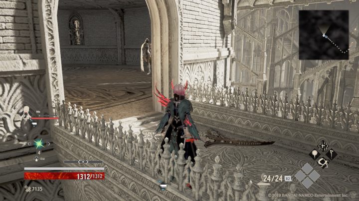 As you walk to the right, you will see a dome-shaped room with one enemy in it - Cathedral of the Sacred Blood | Code Vein Walkthrough - Area F-15 - Code Vein Guide