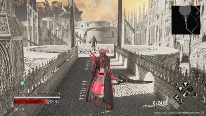 As you walk forward, you will meet two opponents there, defeat them, pick up all item they drop and return to the place mentioned above (left path leading to the arena) - Cathedral of the Sacred Blood | Code Vein Walkthrough - Area F-15 - Code Vein Guide