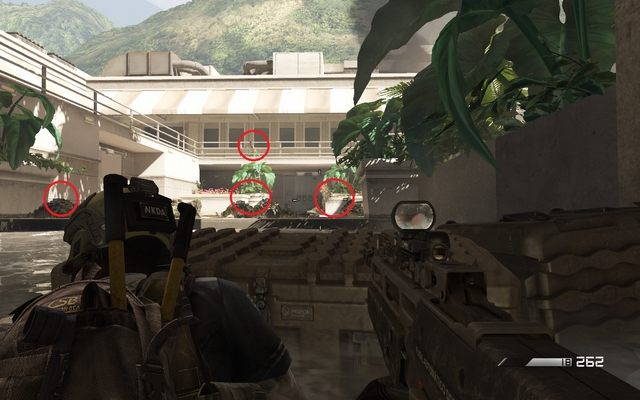 When you do that, follow your team and hide behind containers nearby the building - 06 - Legends Never Die - Campaign - Walkthrough - Call of Duty: Ghosts - Game Guide and Walkthrough