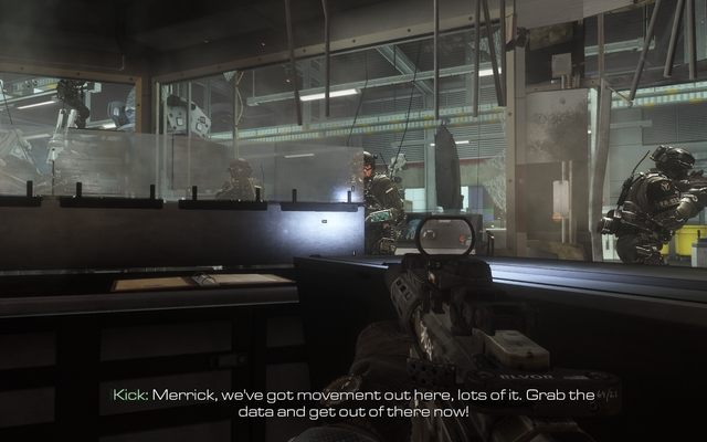 Hide behind the desk. - 13 - End of The Line - Campaign - Walkthrough - Call of Duty: Ghosts - Game Guide and Walkthrough