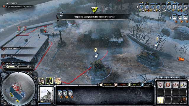 SU-76 will be perfect to neutralize the second howitzer - Mission 07 - Land Bridge to Leningrad - The Campaign Mode - Company of Heroes 2 - Game Guide and Walkthrough