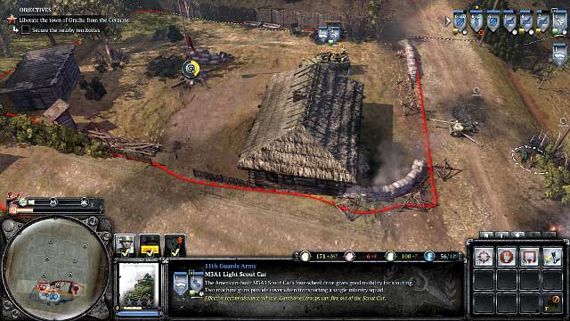 M3A1 equipped with a flamethrower will provide considerable support at the beginning of the mission - Mission 09 - Radio Silence - The Campaign Mode - Company of Heroes 2 - Game Guide and Walkthrough