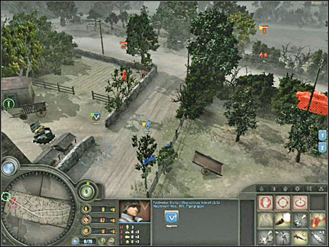 In order to get out of Villers-Bocage you have to go west, to leave the map using a side road - Campaign