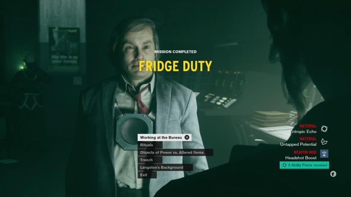 Avoid attacks, hide behind pillars and use telekinesis - Control: Fridge Duty - walkthrough - Side Quests - Control Guide