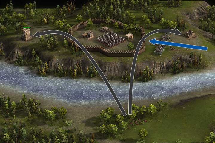 Cannons placed on the other side of the river can easily hit the targets in the fort. - The Holy League | Generalissmus Campaign - Generalissmus Campaign - Cossacks 3 Game Guide